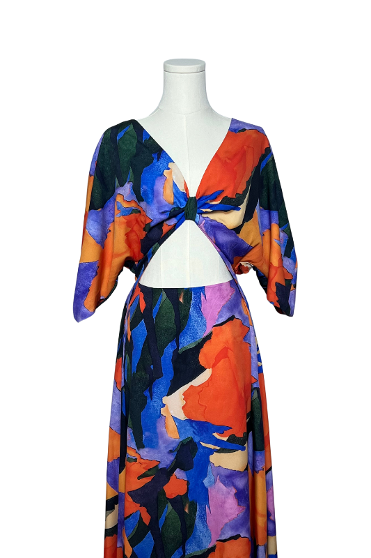 Art-Inspired Long Dress With Cutout