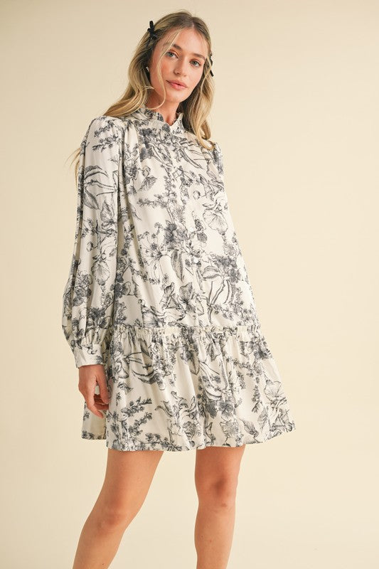 Long Sleeve Drop-Waist Dress - Briavio Boutique