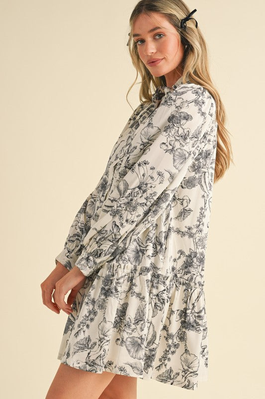 Long Sleeve Drop-Waist Dress - Briavio Boutique