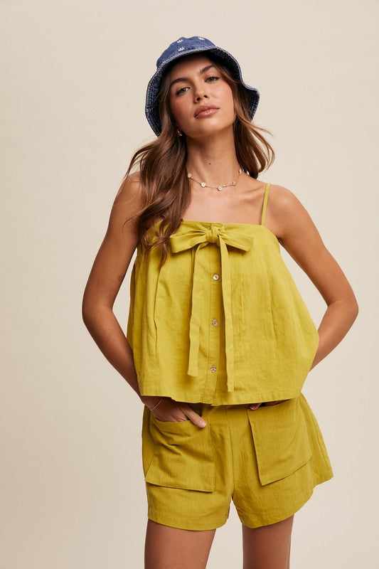 Front-Tie Button-Down Set - Briavio Boutique