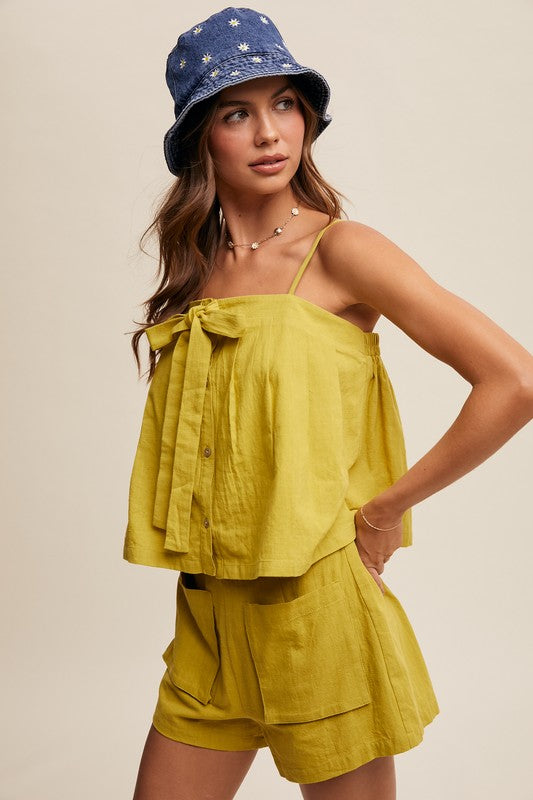 Front-Tie Button-Down Set - Briavio Boutique