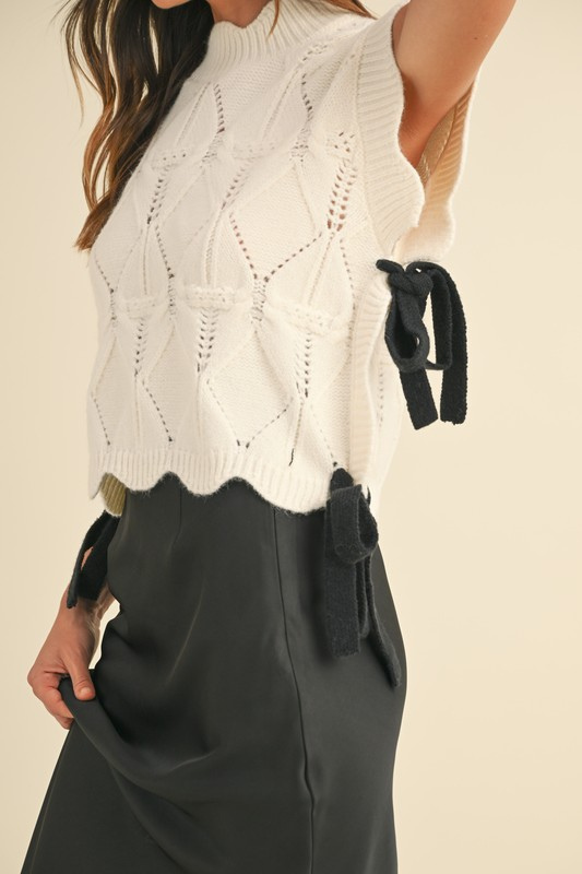 Textured Bow Vest