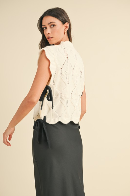 Textured Bow Vest