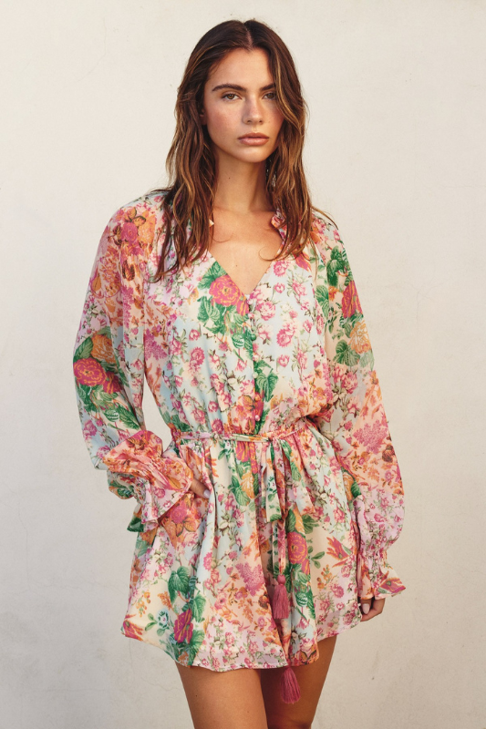 Floral Button Romper