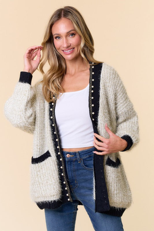 Glittering Gold Knit Cardigan