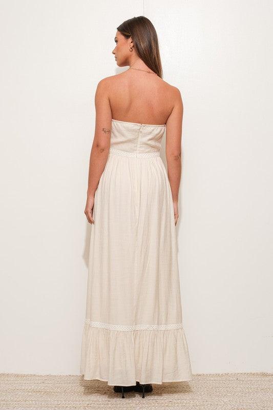 Strapless Bustier Maxi Dress - Briavio Boutique