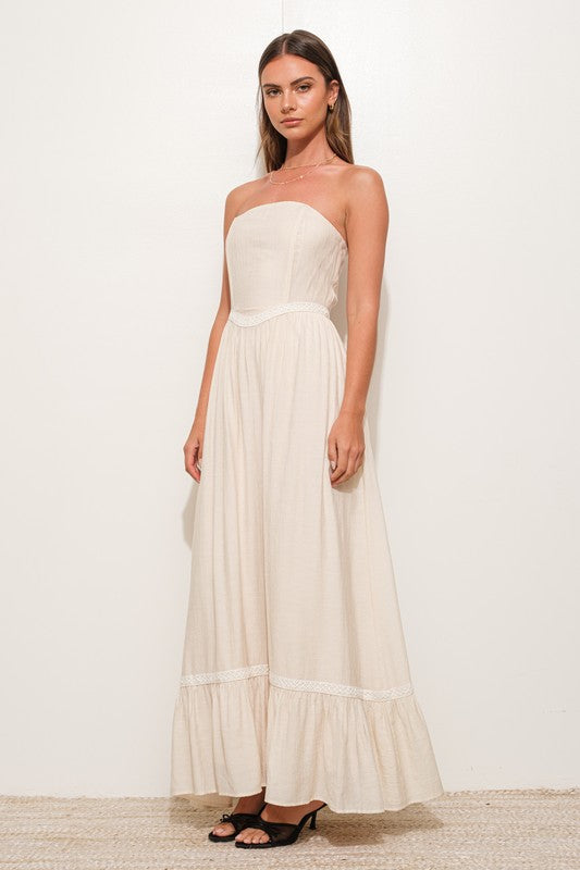 Strapless Bustier Maxi Dress - Briavio Boutique