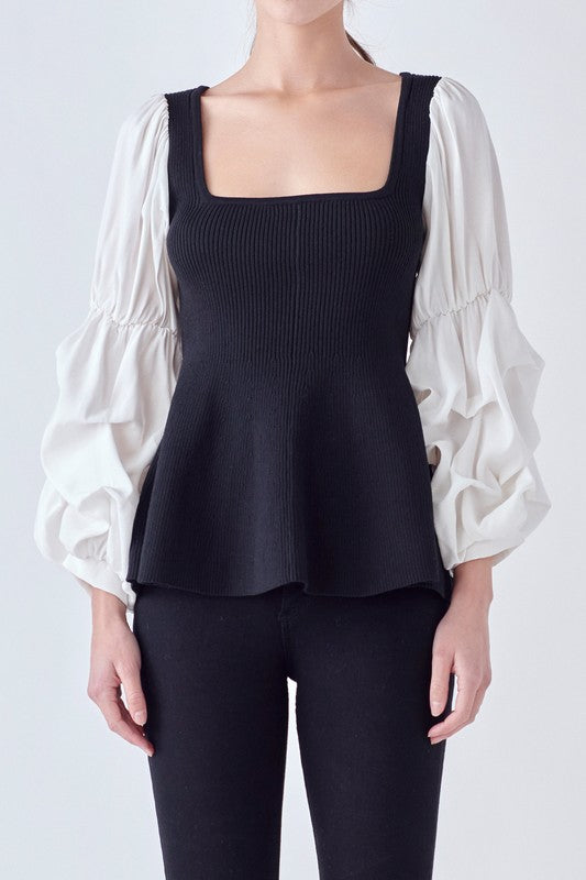 Blended Texture Ribbed Top - Briavio Boutique