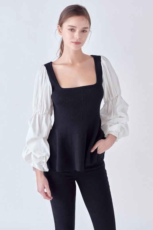 Blended Texture Ribbed Top - Briavio Boutique