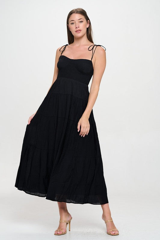 Solid Ruffle Maxi Dress