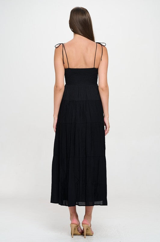 Solid Ruffle Maxi Dress