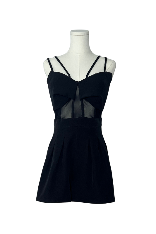 Chic Black Corset Romper