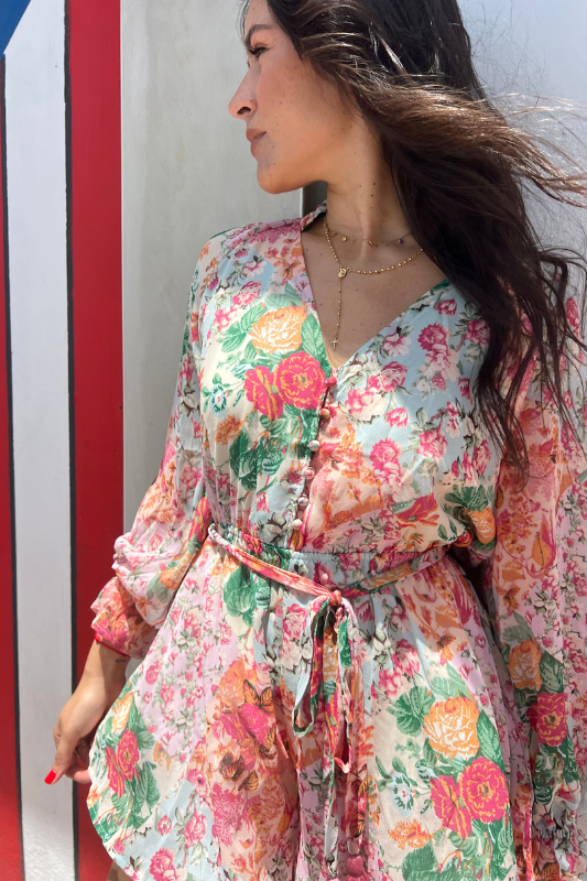 Floral Button Romper